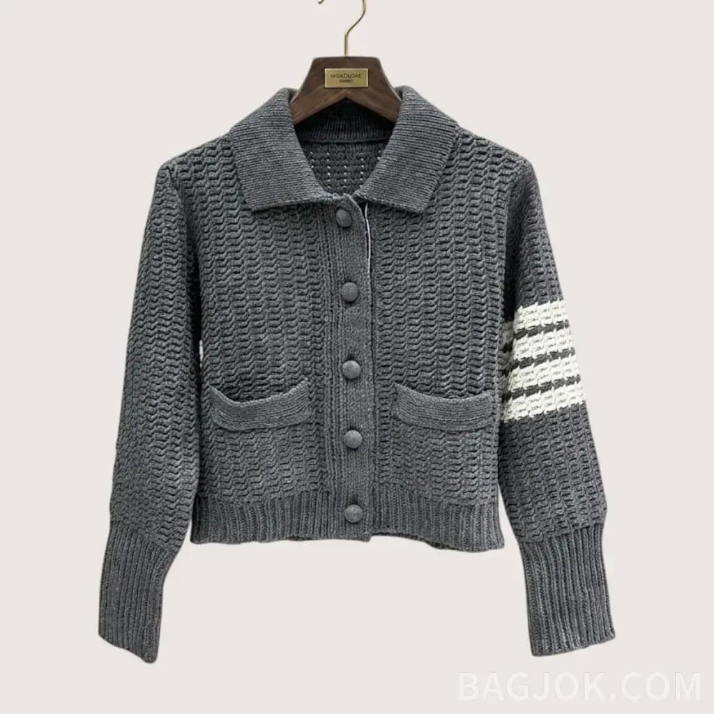 THOM BROWNE 시그니처 4바 크롭 니트 가디건_대표이미지