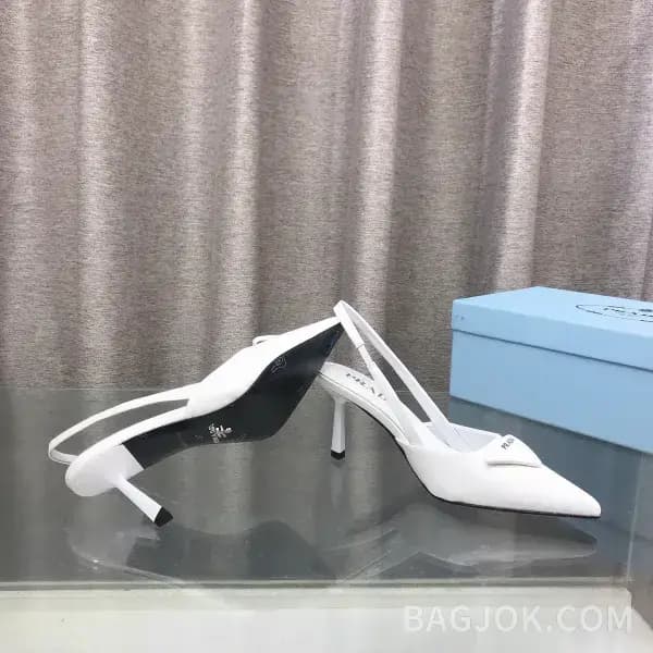 프라다 프라다 브러시드 레더 슬링백 펌프스 상세 이미지