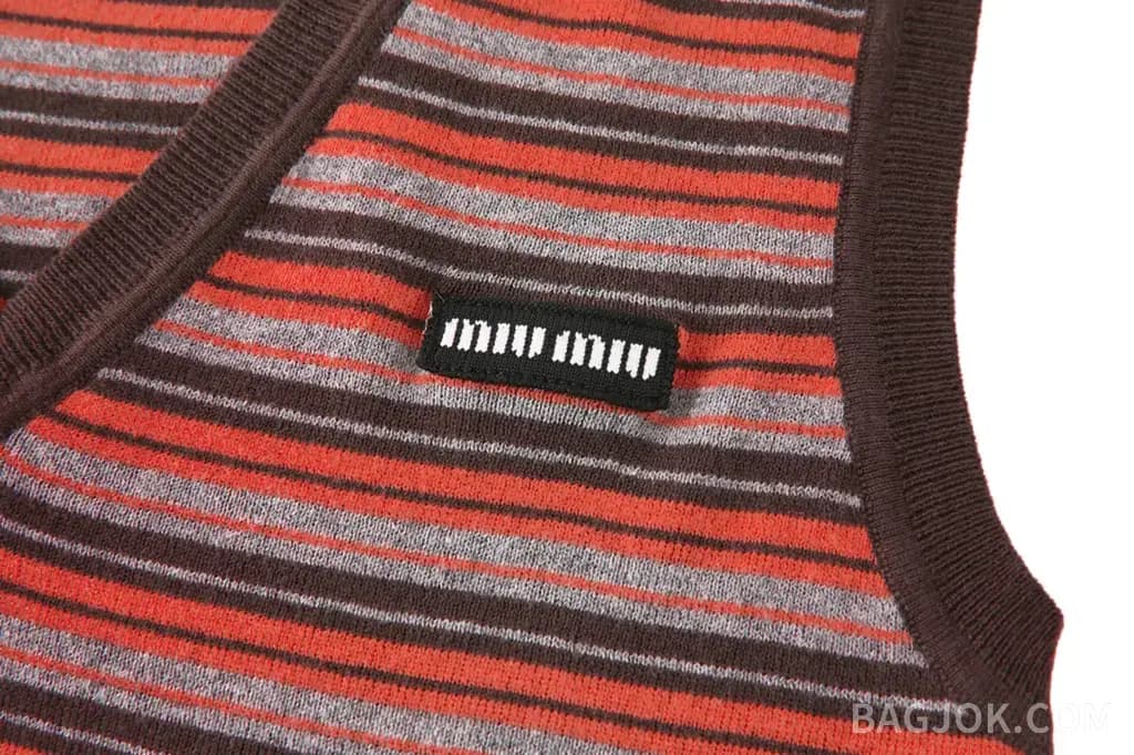 미우미우 MIU MIU 스트라이프 니트 베스트 상세 이미지