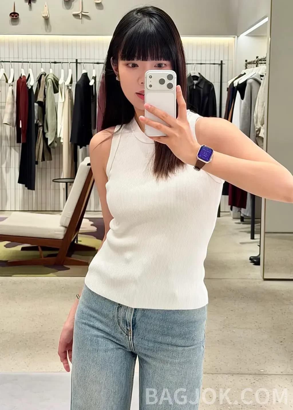 로에베 LOEWE 아나그램 자수 립 탱크탑 상세 이미지