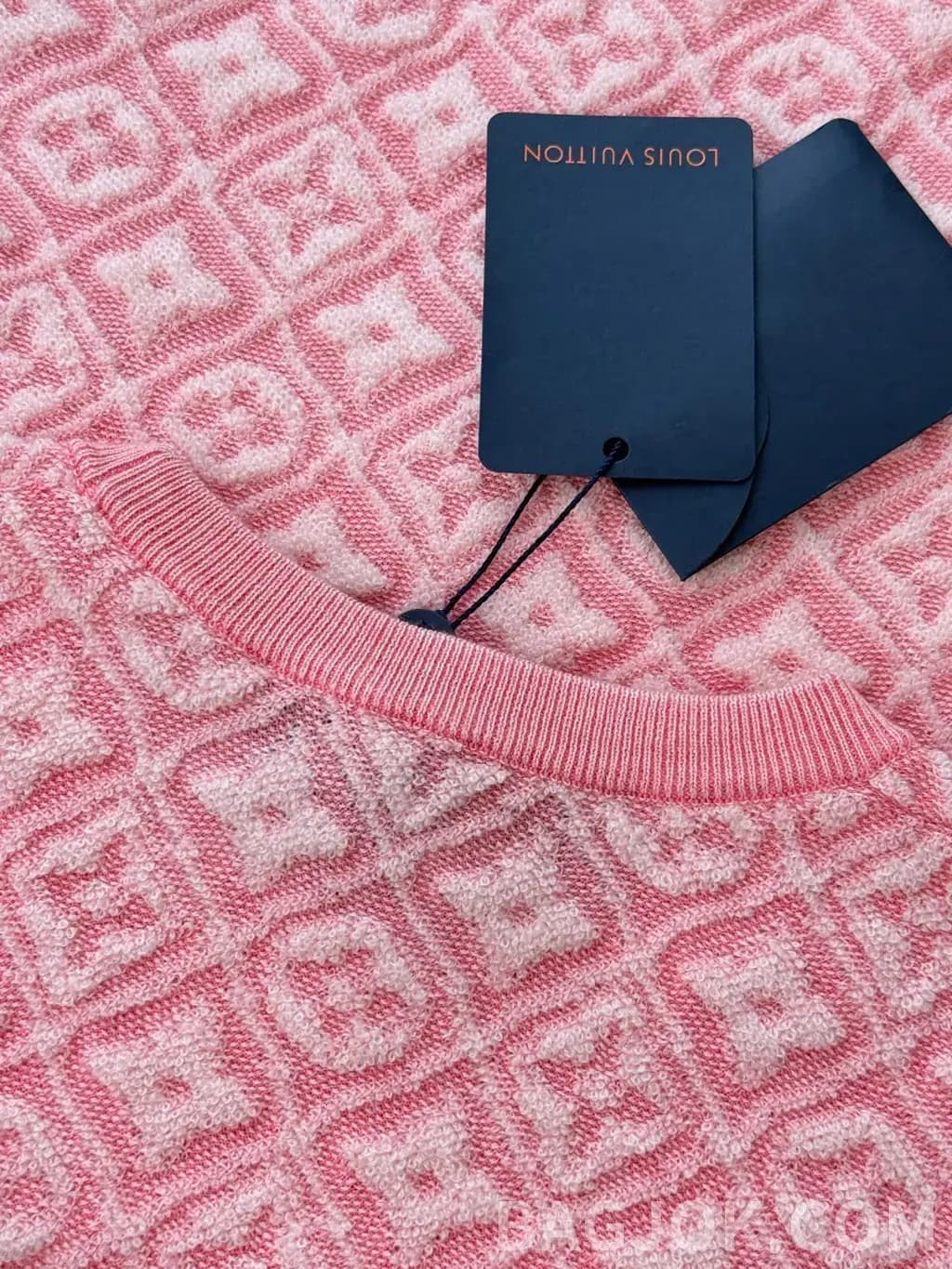 루이비통 LOUIS VUITTON 모노그램 자카드 니트 반팔 티셔츠 상세 이미지