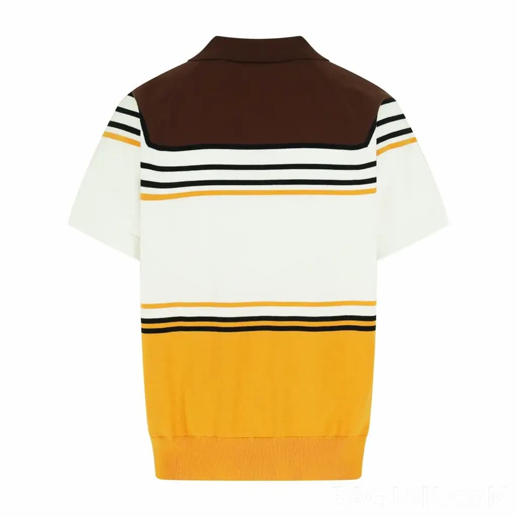 펜디 FENDI 컬러 블록 스트라이프 폴로 셔츠 상세 이미지