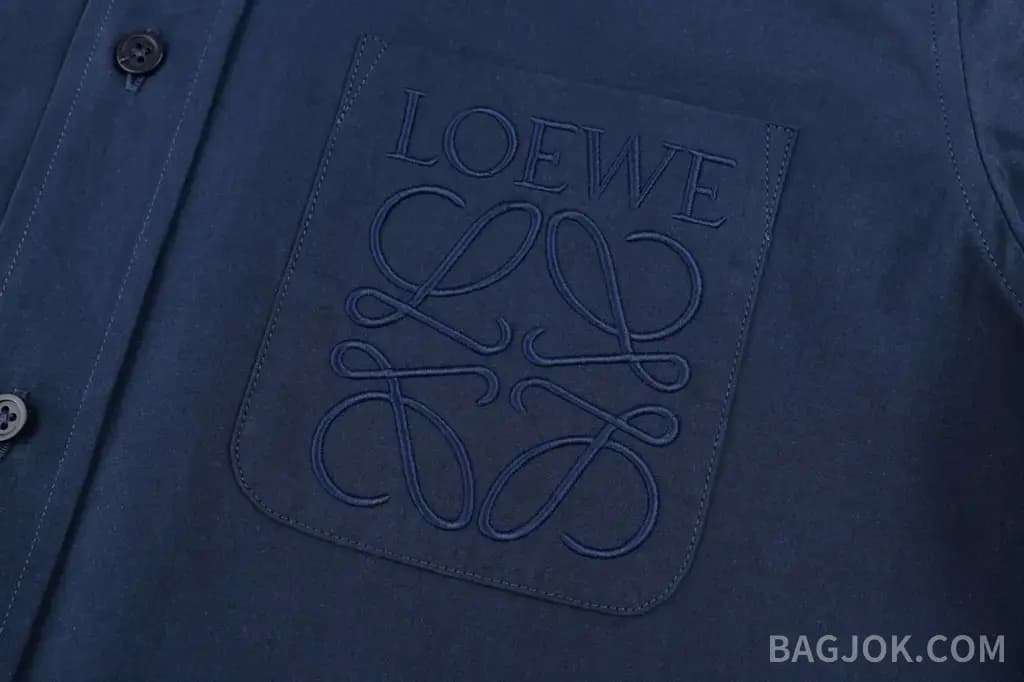 로에베 LOEWE 아나그램 자수 코튼 셔츠 상세 이미지