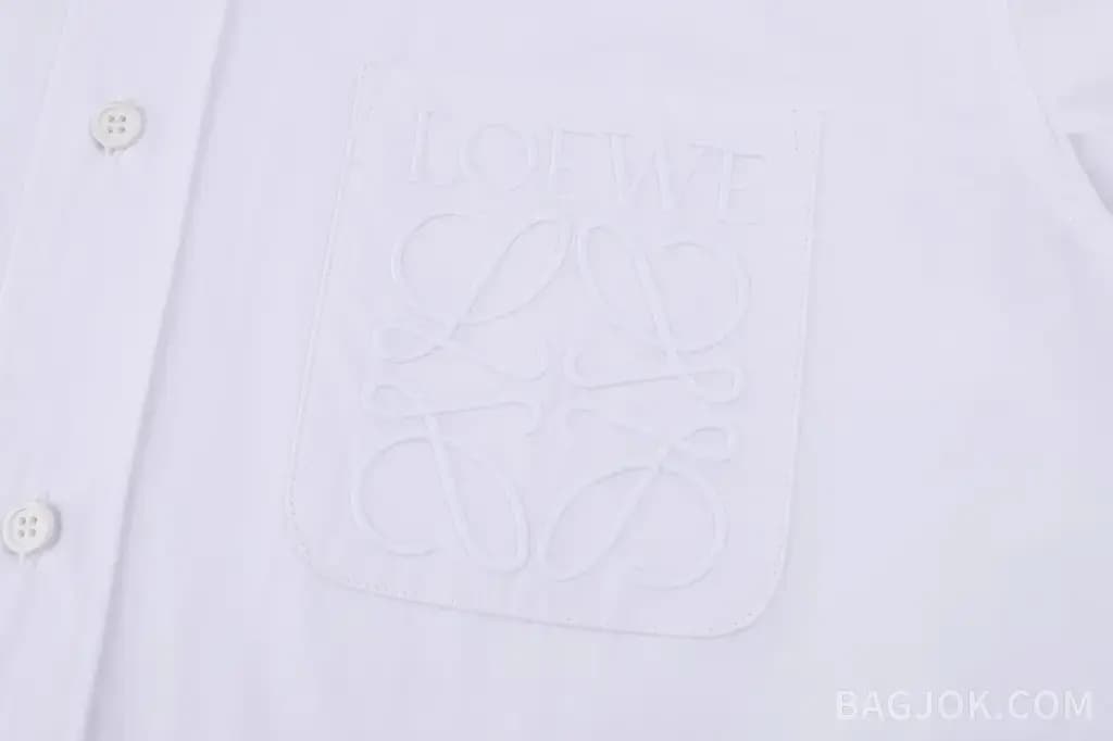 로에베 LOEWE 아나그램 자수 코튼 셔츠 상세 이미지