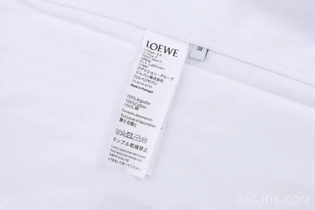 로에베 LOEWE 아나그램 자수 코튼 셔츠 상세 이미지