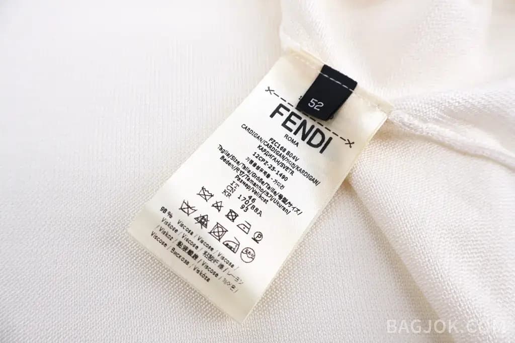 펜디 FENDI 콘트라스트 칼라 니트 폴로 셔츠 상세 이미지