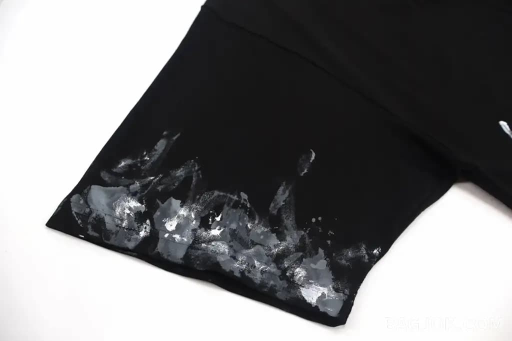 발렌시아가 BALENCIAGA 파리 레터 자수 핸드페인팅 그래피티 티셔츠 상세 이미지
