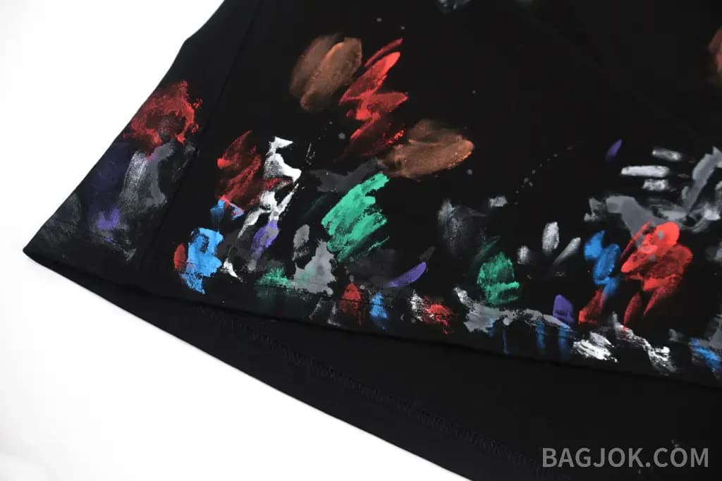 발렌시아가 BALENCIAGA 파리 레터 자수 핸드페인팅 그래피티 티셔츠 상세 이미지