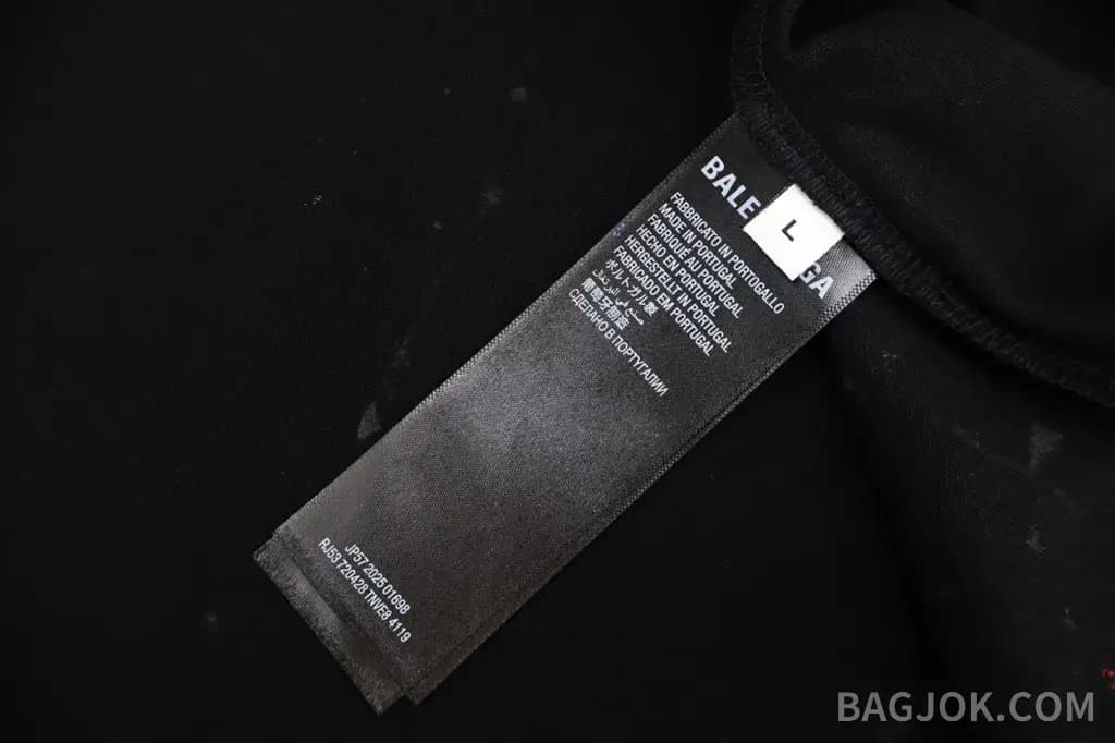 발렌시아가 BALENCIAGA 파리 레터 자수 핸드페인팅 그래피티 티셔츠 상세 이미지