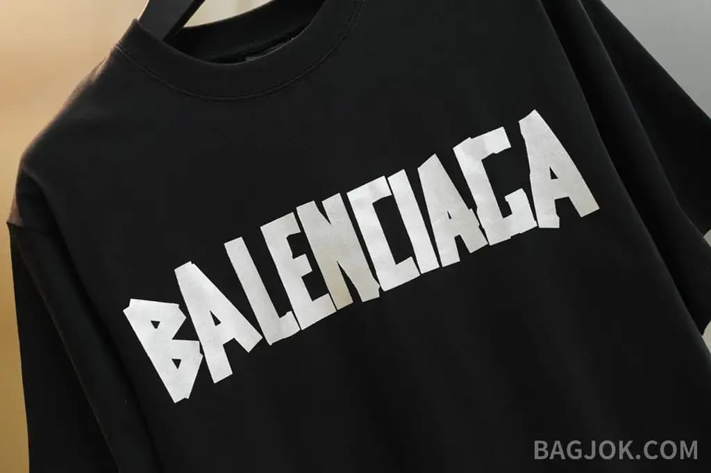 발렌시아가 BALENCIAGA 헤비듀티 프린트 크루넥 반팔 티셔츠 상세 이미지
