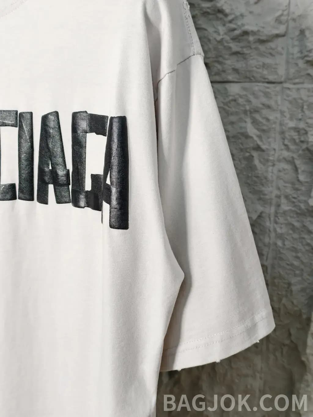 발렌시아가 BALENCIAGA 헤비듀티 프린트 크루넥 반팔 티셔츠 상세 이미지