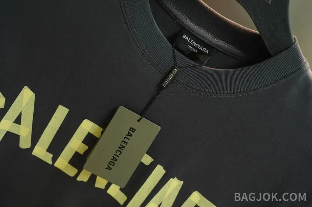 발렌시아가 BALENCIAGA 헤비듀티 프린트 크루넥 반팔 티셔츠 상세 이미지