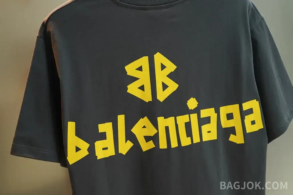 발렌시아가 BALENCIAGA 헤비듀티 프린트 크루넥 반팔 티셔츠 상세 이미지