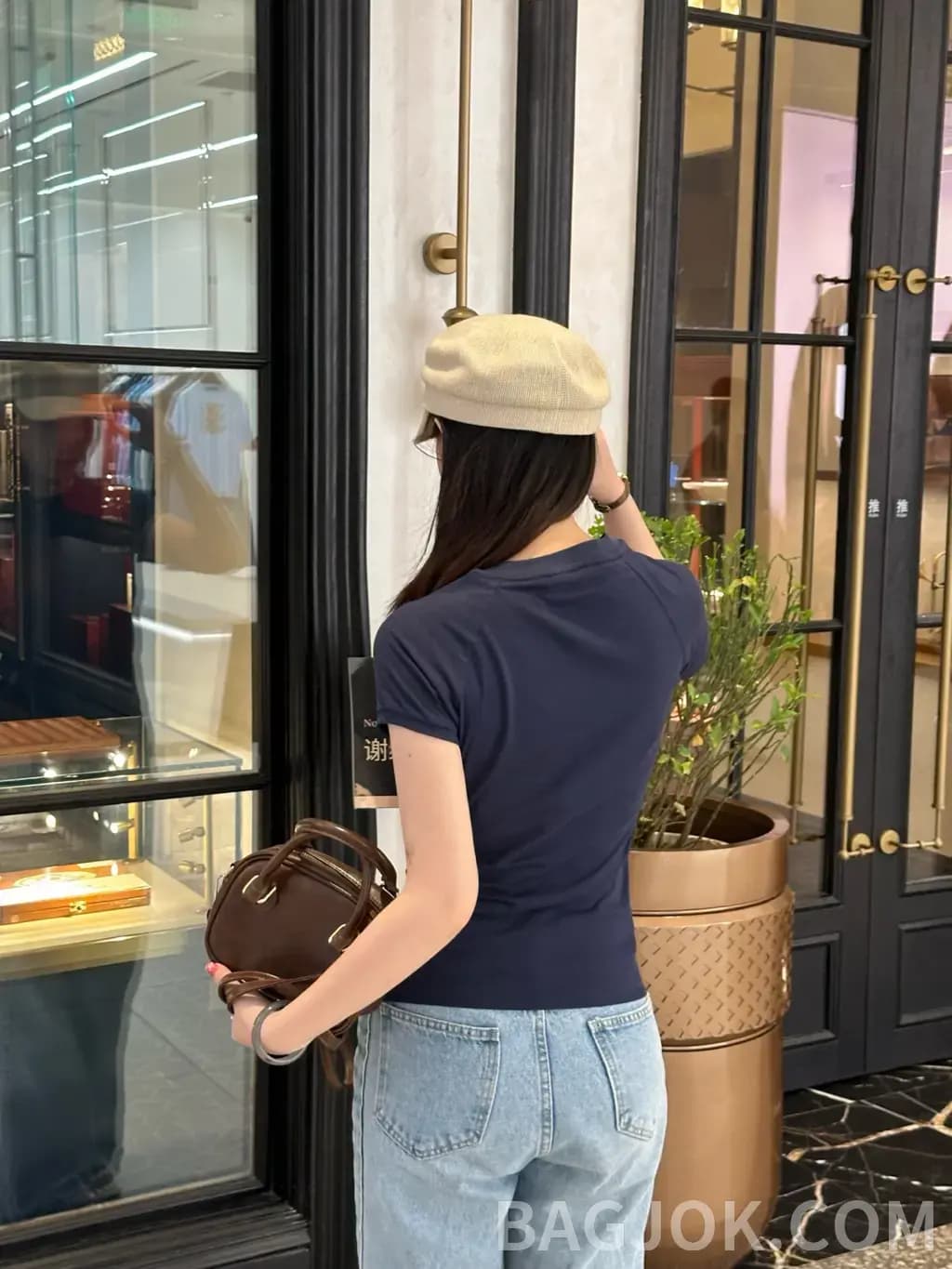 로에베 LOEWE 아나그램 자수 코튼 티셔츠 상세 이미지