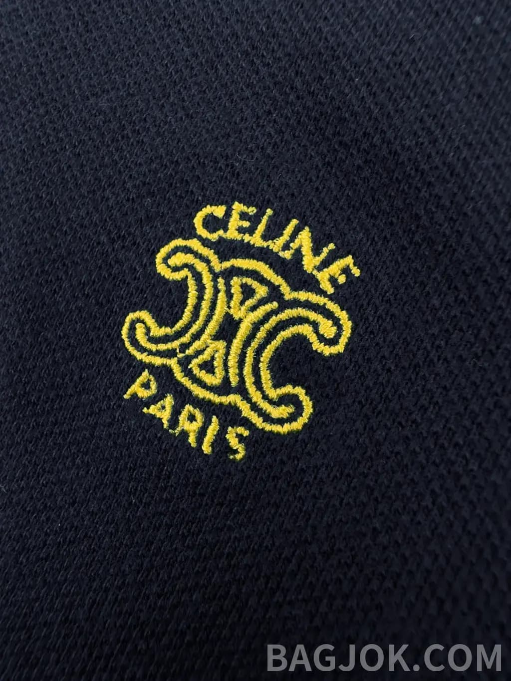 셀린느 CELINE TRIOMPHE 자수 피케 코튼 폴로 셔츠 상세 이미지