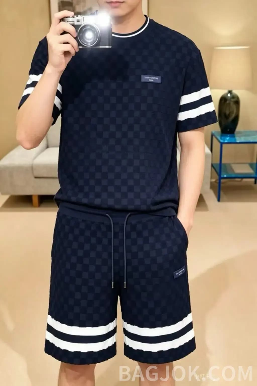 루이비통 LOUIS VUITTON 3D 다미에 체크 자카드 니트 티셔츠 상세 이미지