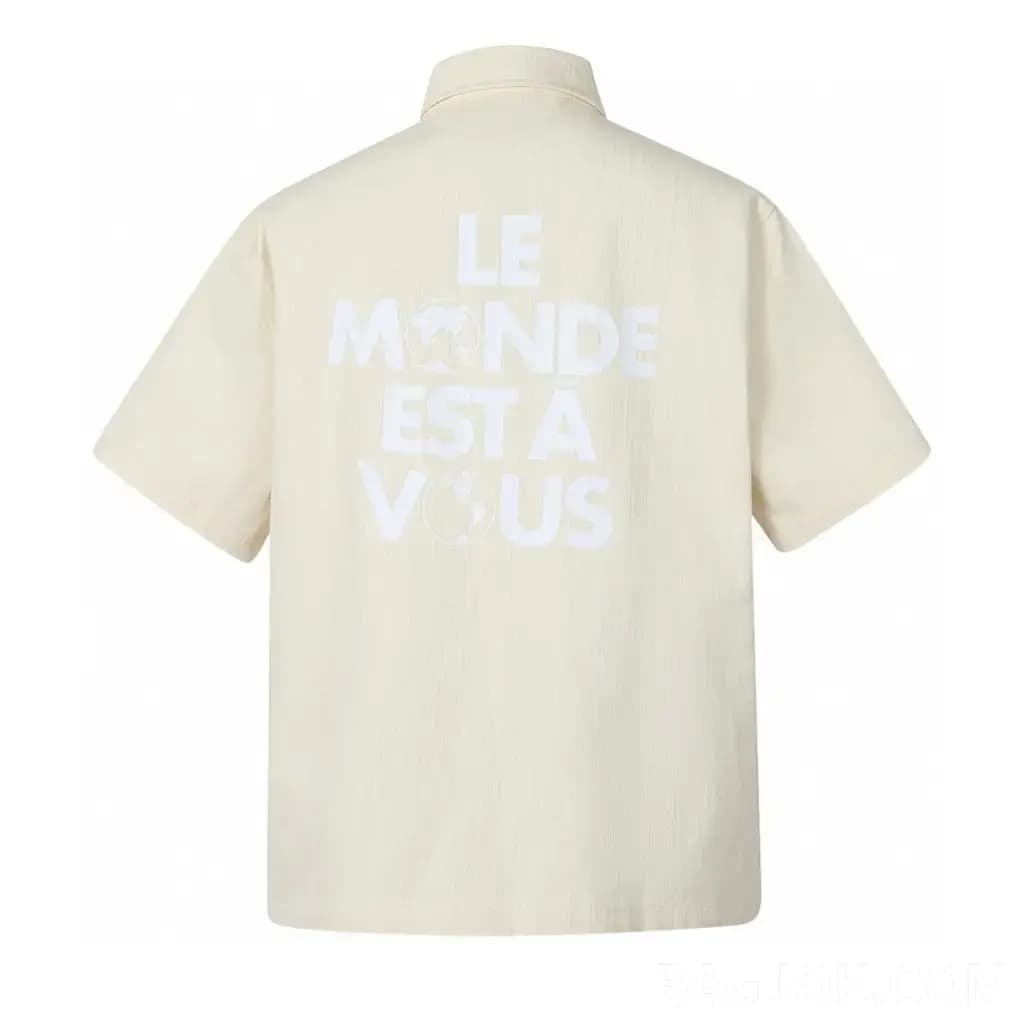 루이비통 LOUIS VUITTON "LE MONDE EST À VOUS" 린넨 반팔 셔츠 상세 이미지