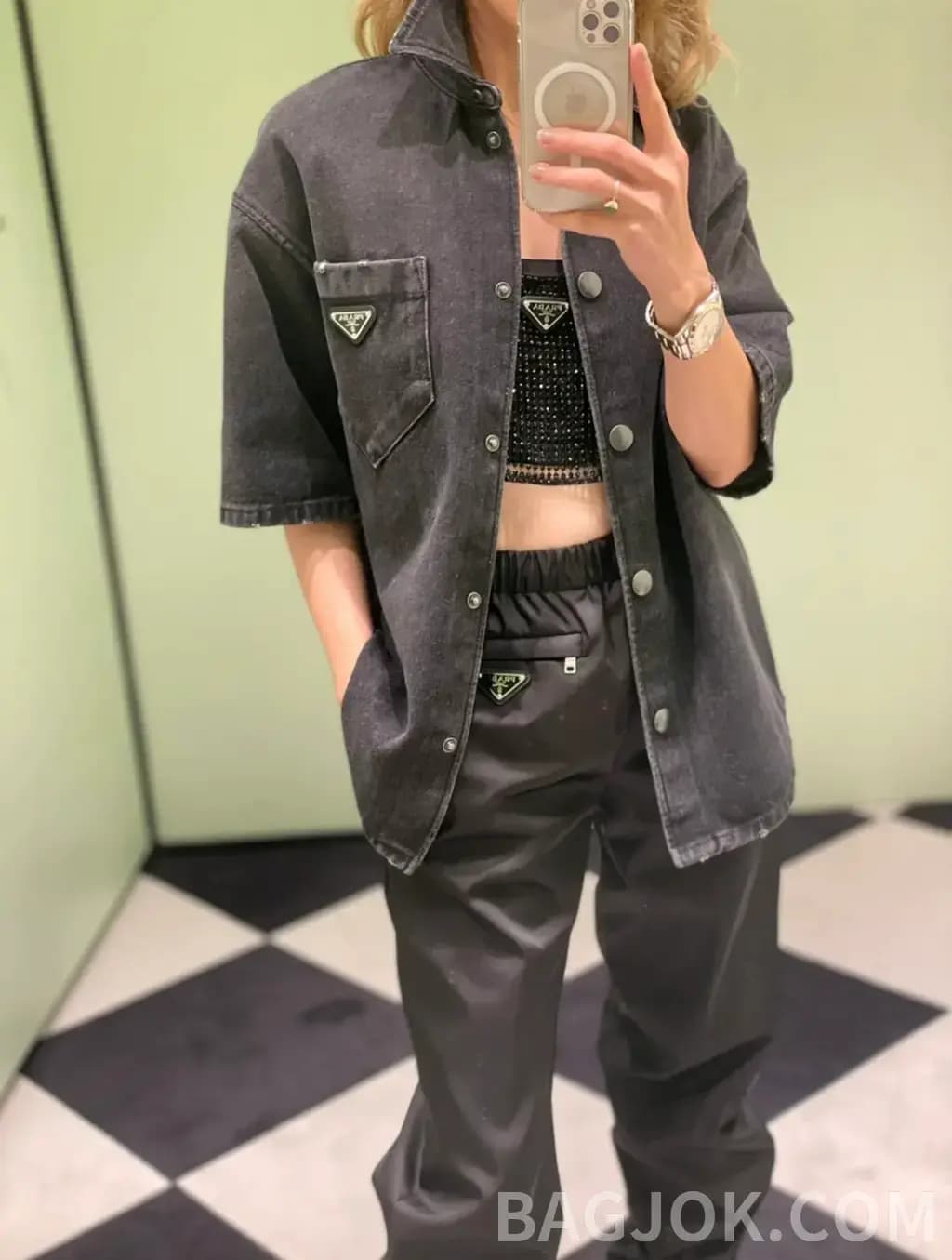 프라다 PRADA 데님 오버자켓 상세 이미지