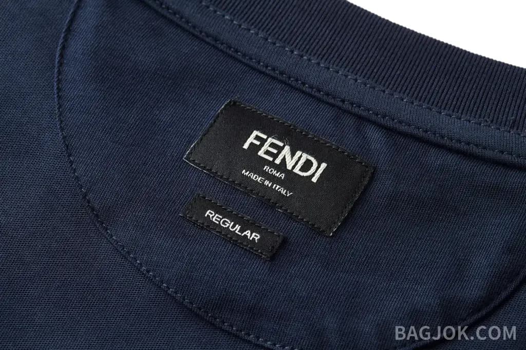 펜디 FENDI FF 체크 자수 오버 티셔츠 상세 이미지