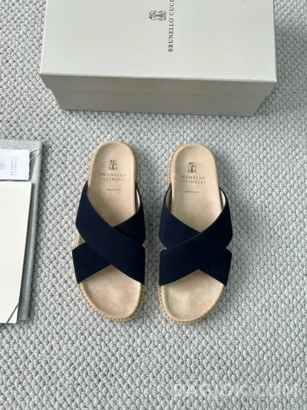 보스넬로쿠치넬리 보스넬로 쿠치넬리 크로스 스트랩 슬라이드 슬리퍼 상세 이미지