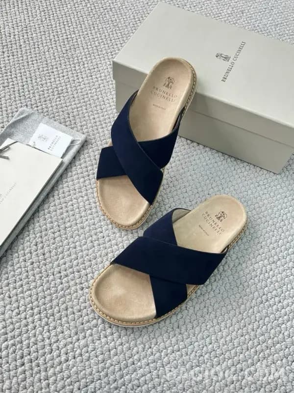 보스넬로쿠치넬리 보스넬로 쿠치넬리 크로스 스트랩 슬라이드 슬리퍼 상세 이미지